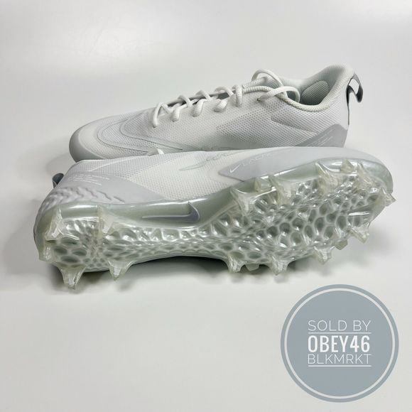 Nike Alpha Huarache 8 Pro Mens LAX Lacrosse Cleats White Gray CW4439-110 Size 12 - Picture 4 of 5